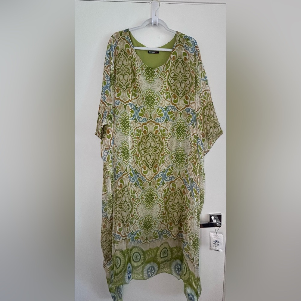 Green and Blue Patterned Kaftan